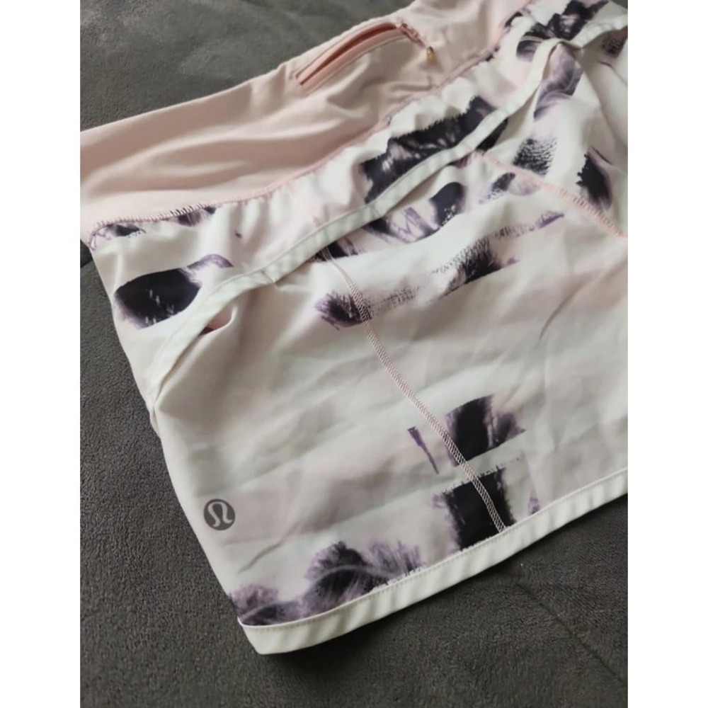 Lululemon Speed Short Parallel Stripe Pink Shell Running Shorts Size 8 - Picture 7 of 7